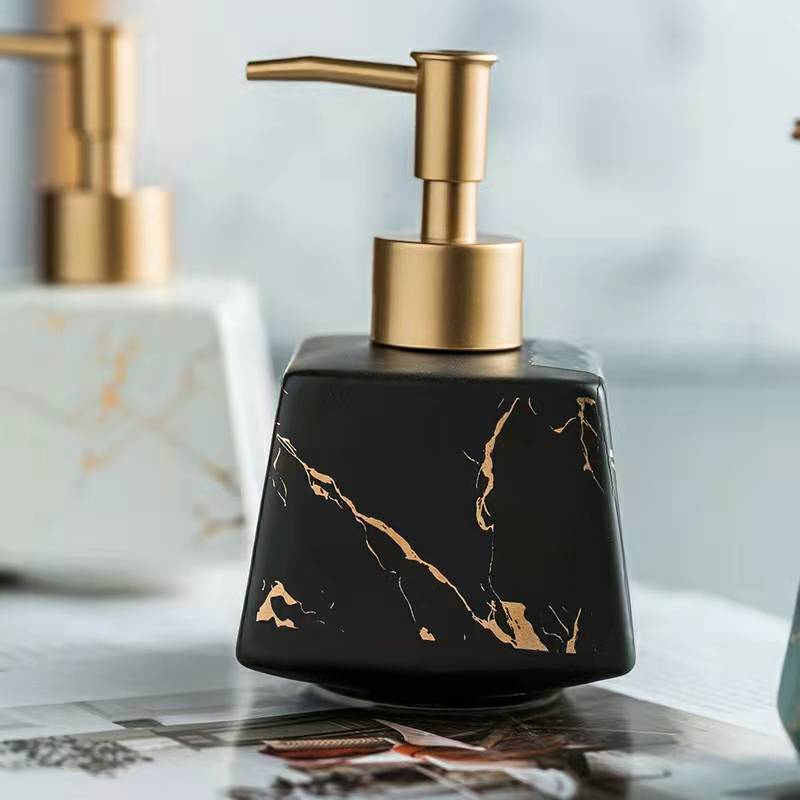 Marble-Effect Ceramic Soap Dispensers