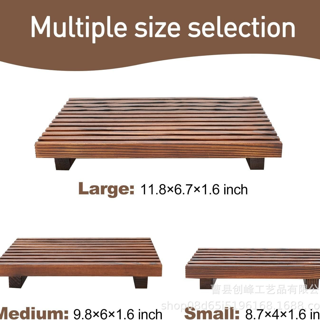 Wooden Bathroom Decor Soap & Candle Holder Rack