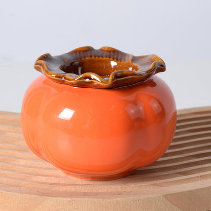 Ceramic Persimmon Decorative Vase with Chinese Style