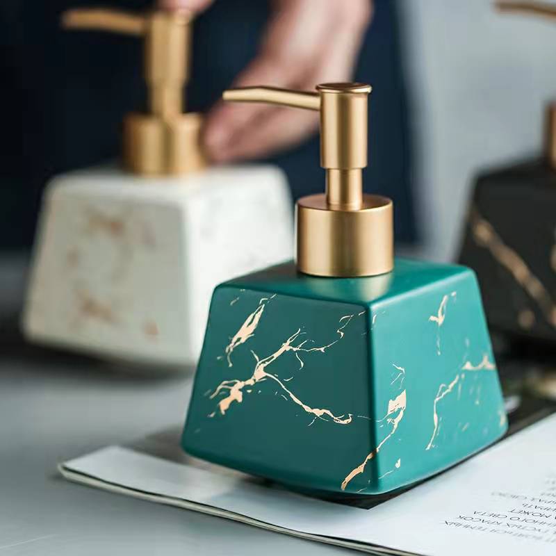 Marble-Effect Ceramic Soap Dispensers