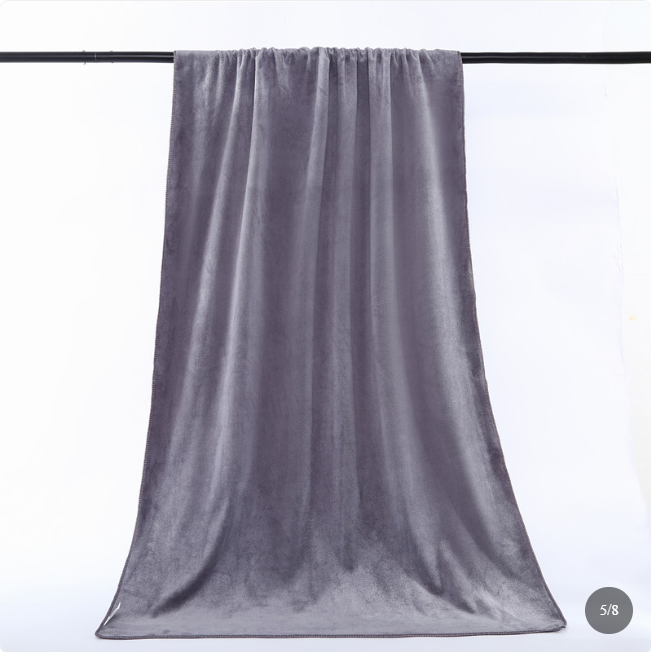 Pure Cotton Quick-Dry Bath Towel - High Absorbency, No-Shed, Large Size