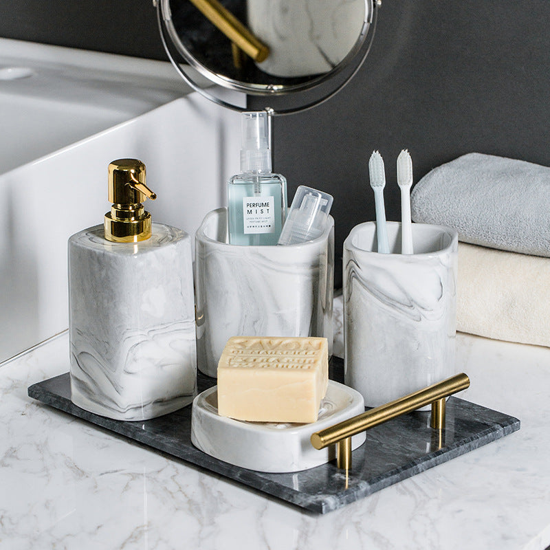 Nordic Ceramic Bathroom Accessory Set (4 Pieces)