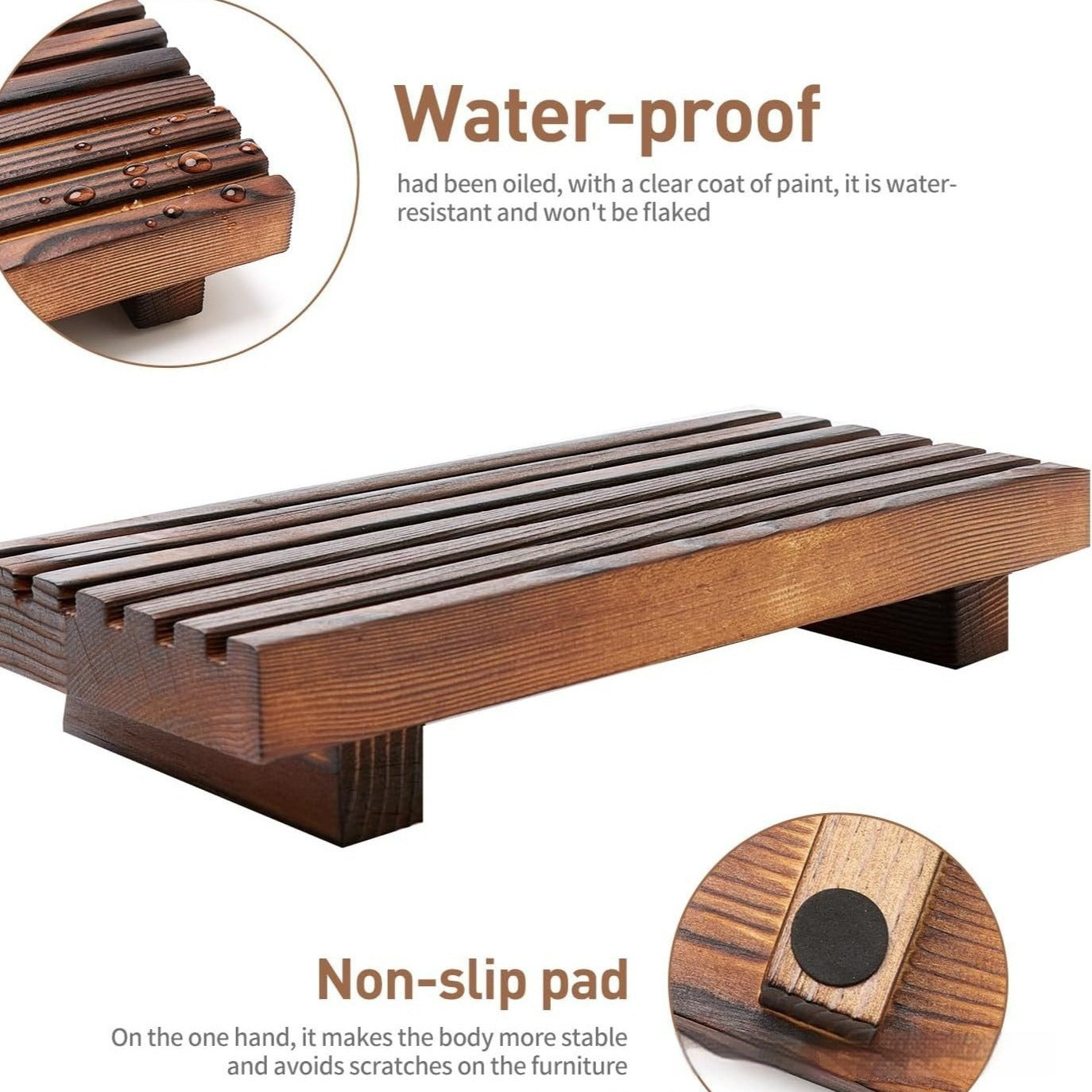 Wooden Bathroom Decor Soap & Candle Holder Rack