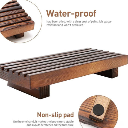 Wooden Bathroom Decor Soap & Candle Holder Rack