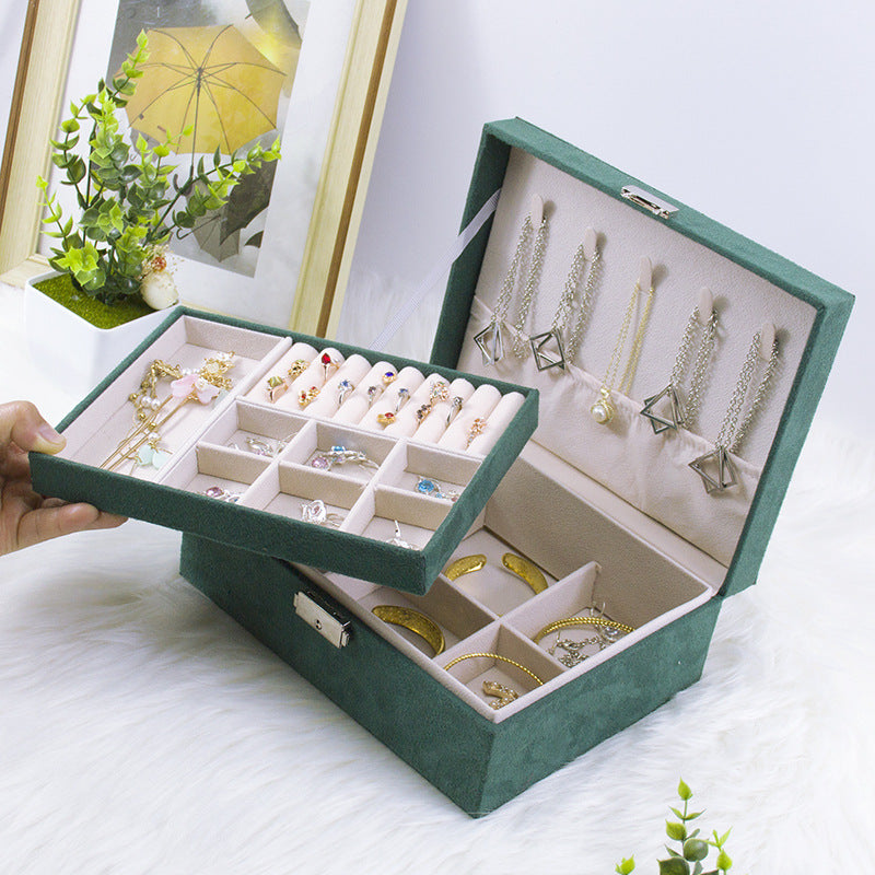 Double Layer Portable Jewelry Box Organizer