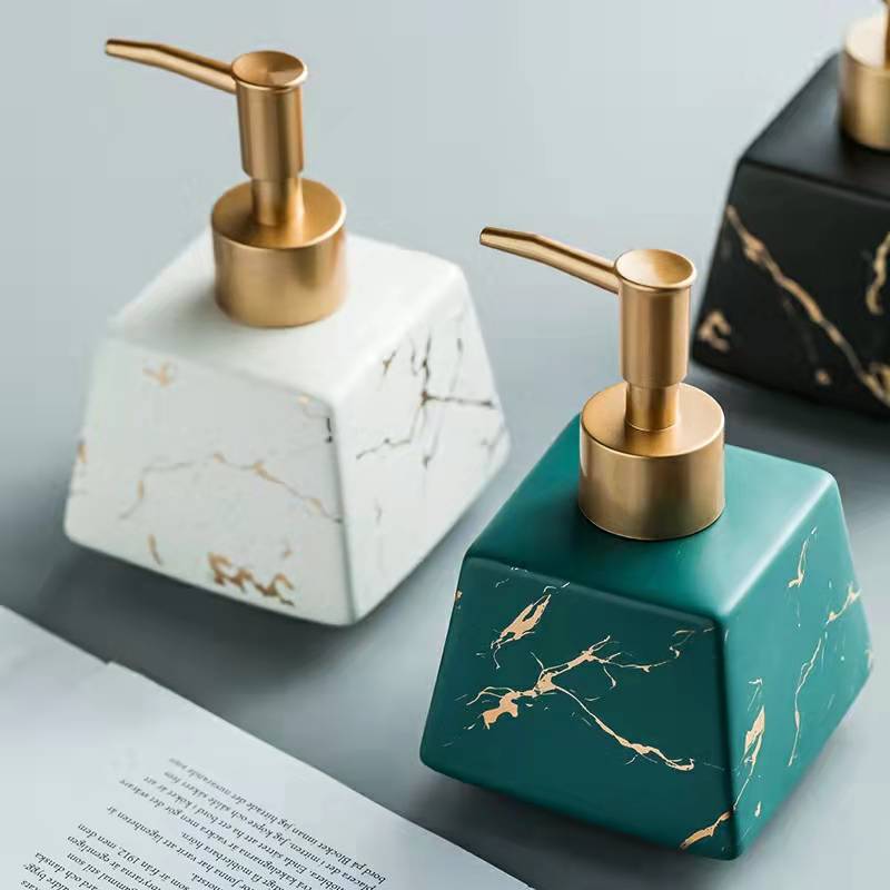 Marble-Effect Ceramic Soap Dispensers