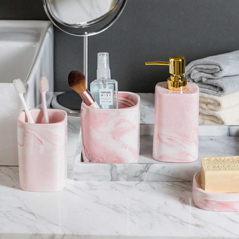 Nordic Ceramic Bathroom Accessory Set (4 Pieces)