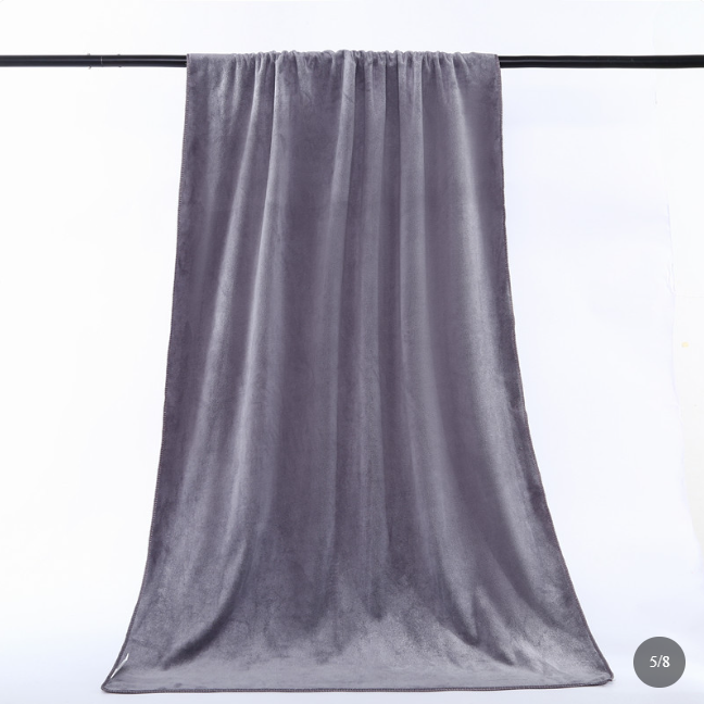 Pure Cotton Quick-Dry Bath Towel - High Absorbency, No-Shed, Large Size