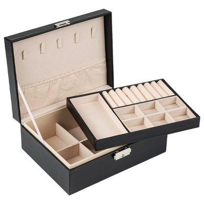 Double Layer Portable Jewelry Box Organizer
