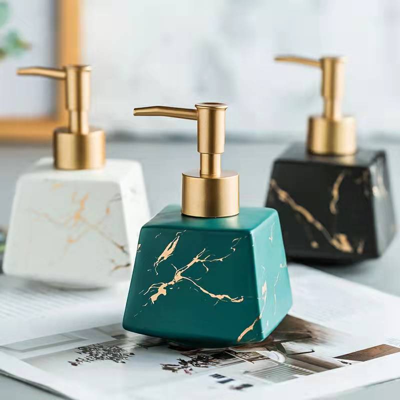 Marble-Effect Ceramic Soap Dispensers