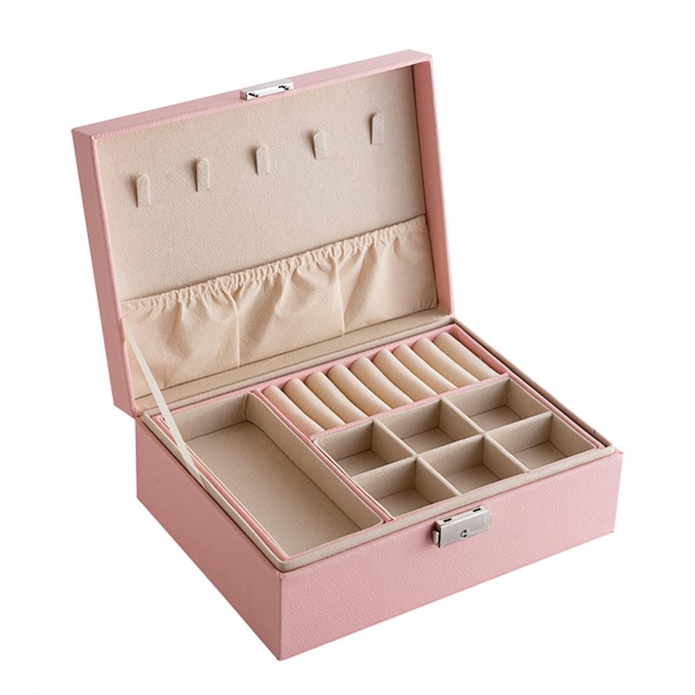 Double Layer Portable Jewelry Box Organizer